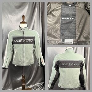VTG Rev'it Monza Motorcycle Jacket CE Armored Insulated Light Green Size Medium